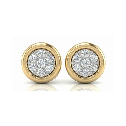 Button Brilliant Lab Grown Diamond Earrings