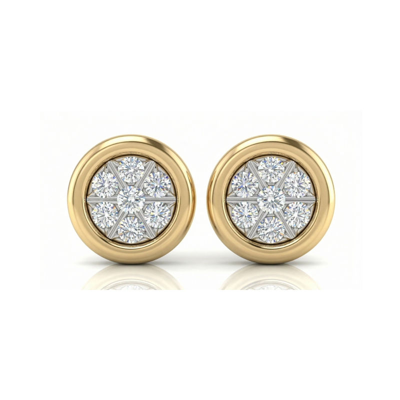 Button Brilliant Lab Grown Diamond Earrings