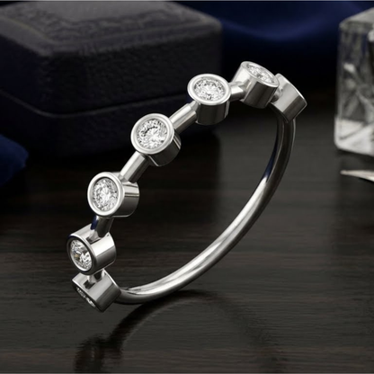 Dot Link Platinum Plated Lab Grown Diamond Ring