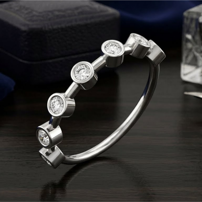 Dot Link Platinum Plated Lab Grown Diamond Ring