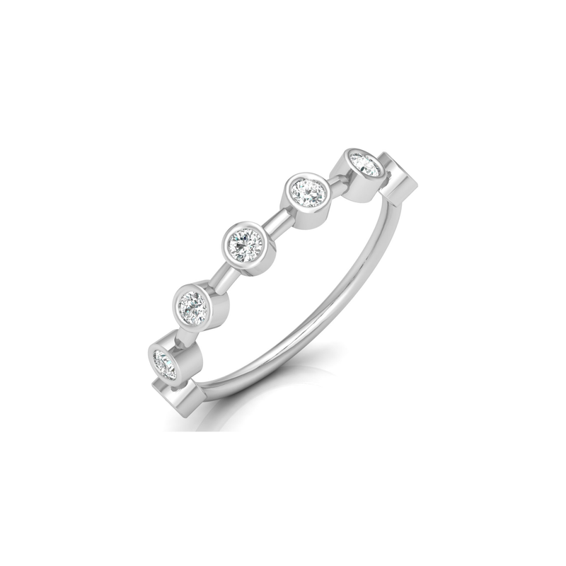 Dot Link Platinum Plated Lab Grown Diamond Ring