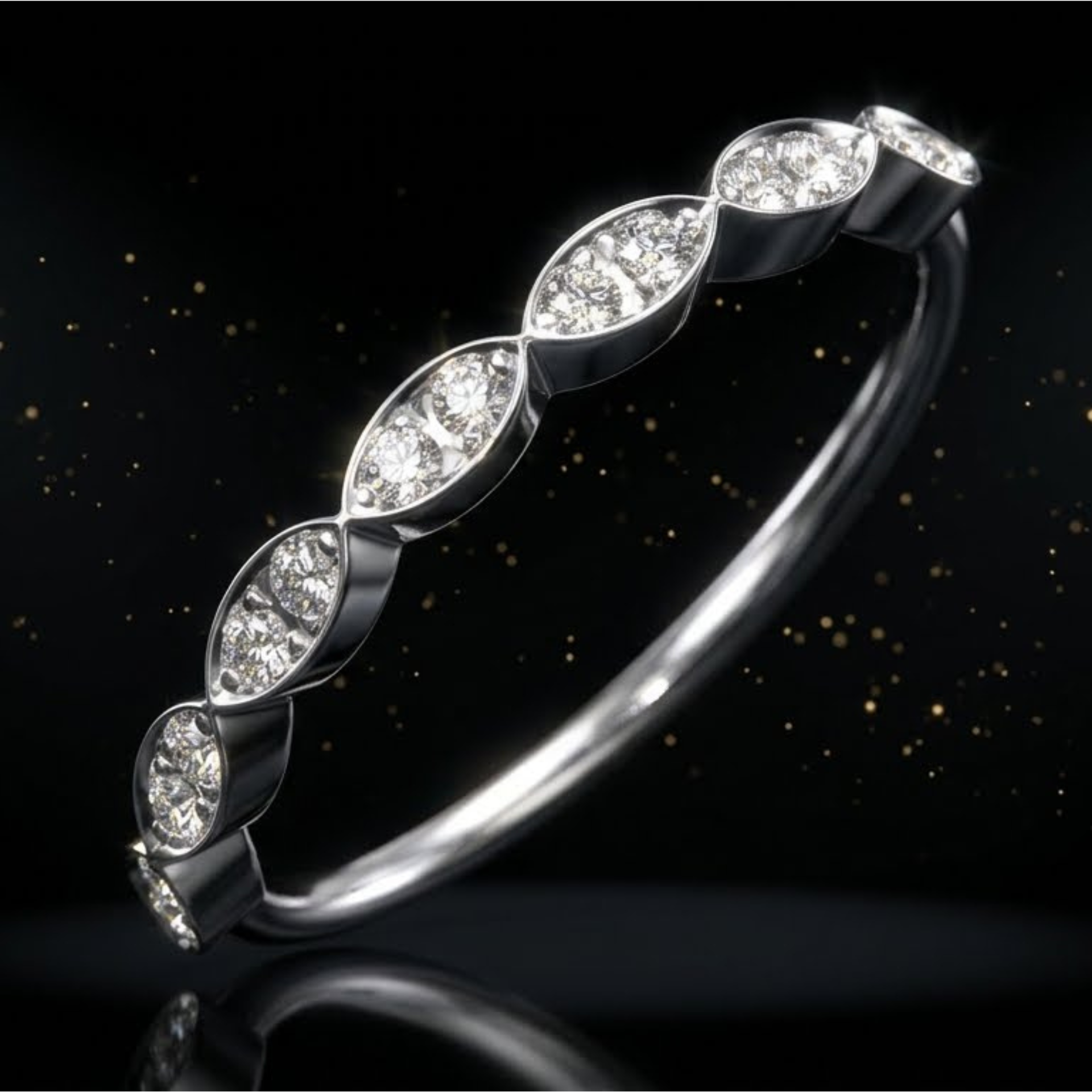 Ellipse Platinum Plated Lab Grown Diamond Ring