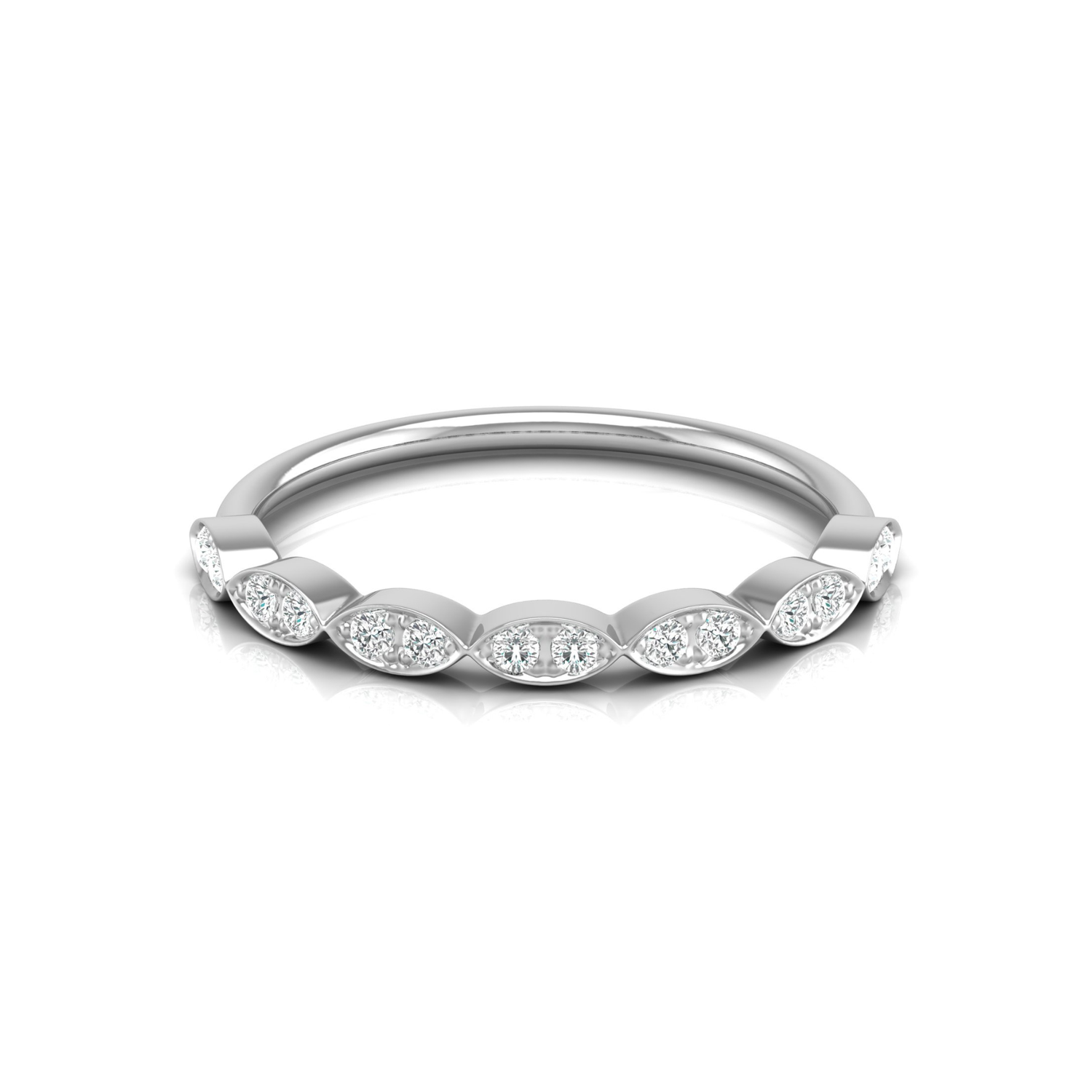 Ellipse Platinum Plated Lab Grown Diamond Ring