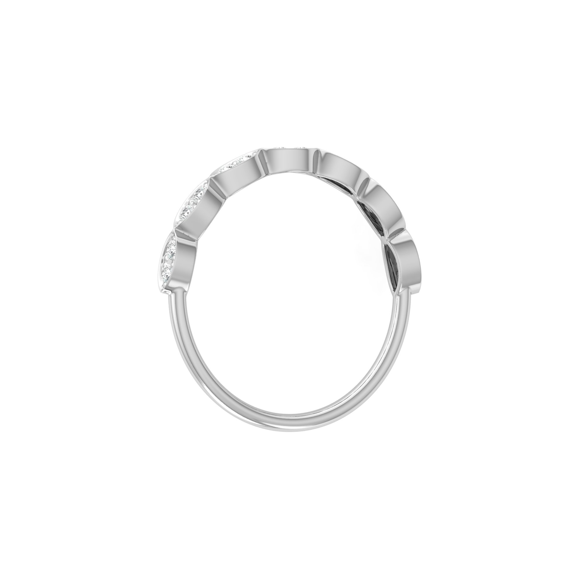 Ellipse Platinum Plated Lab Grown Diamond Ring