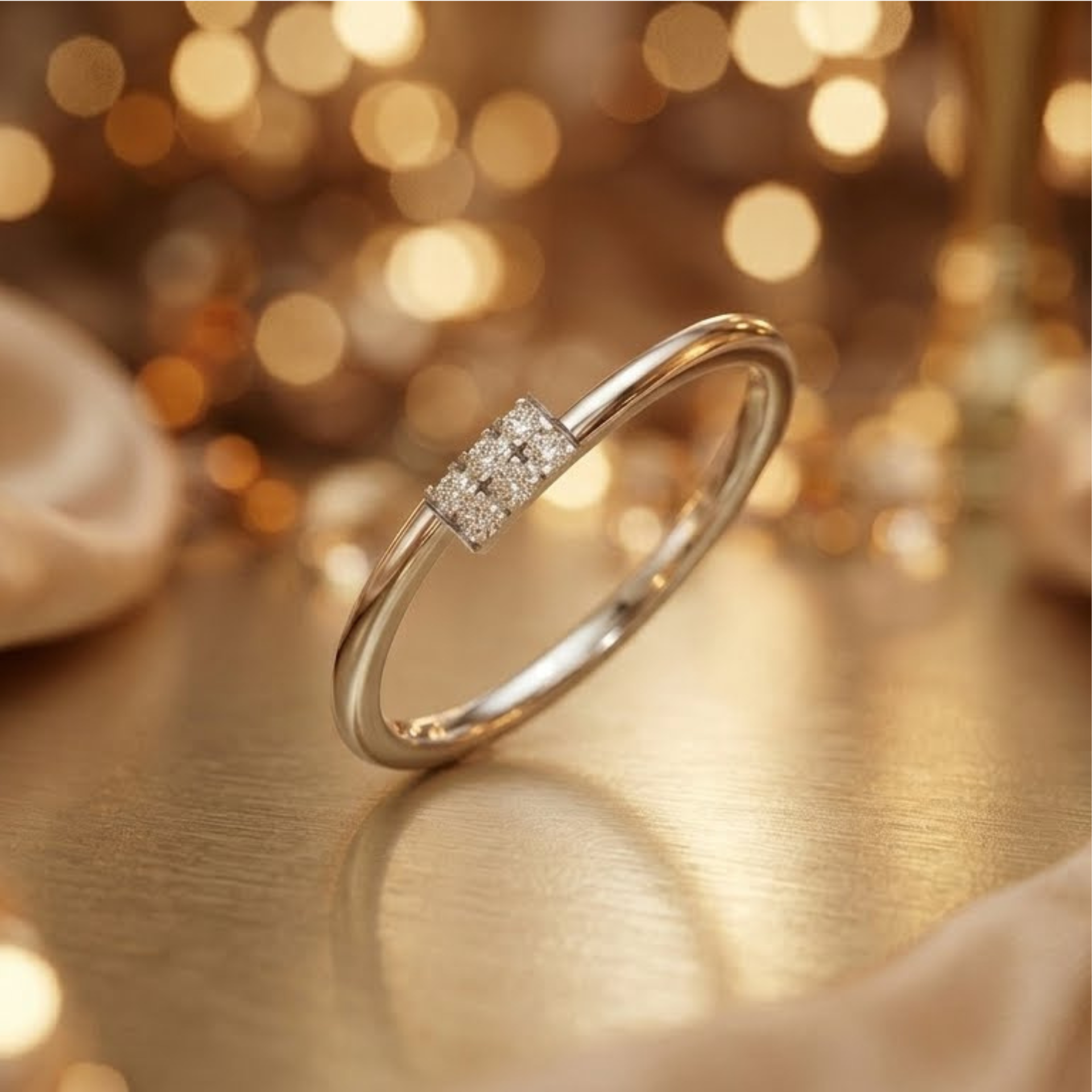 Symmetry Six Platinum Plated Lab Grown Diamond Ring