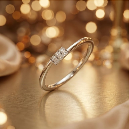 Symmetry Six Platinum Plated Lab Grown Diamond Ring