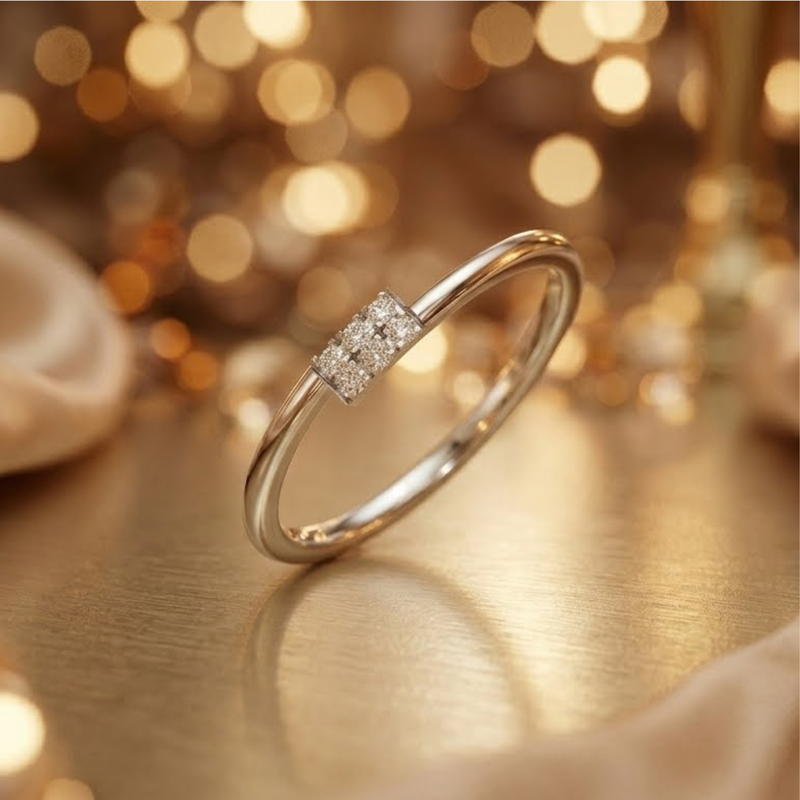 Symmetry Six Platinum Plated Lab Grown Diamond Ring