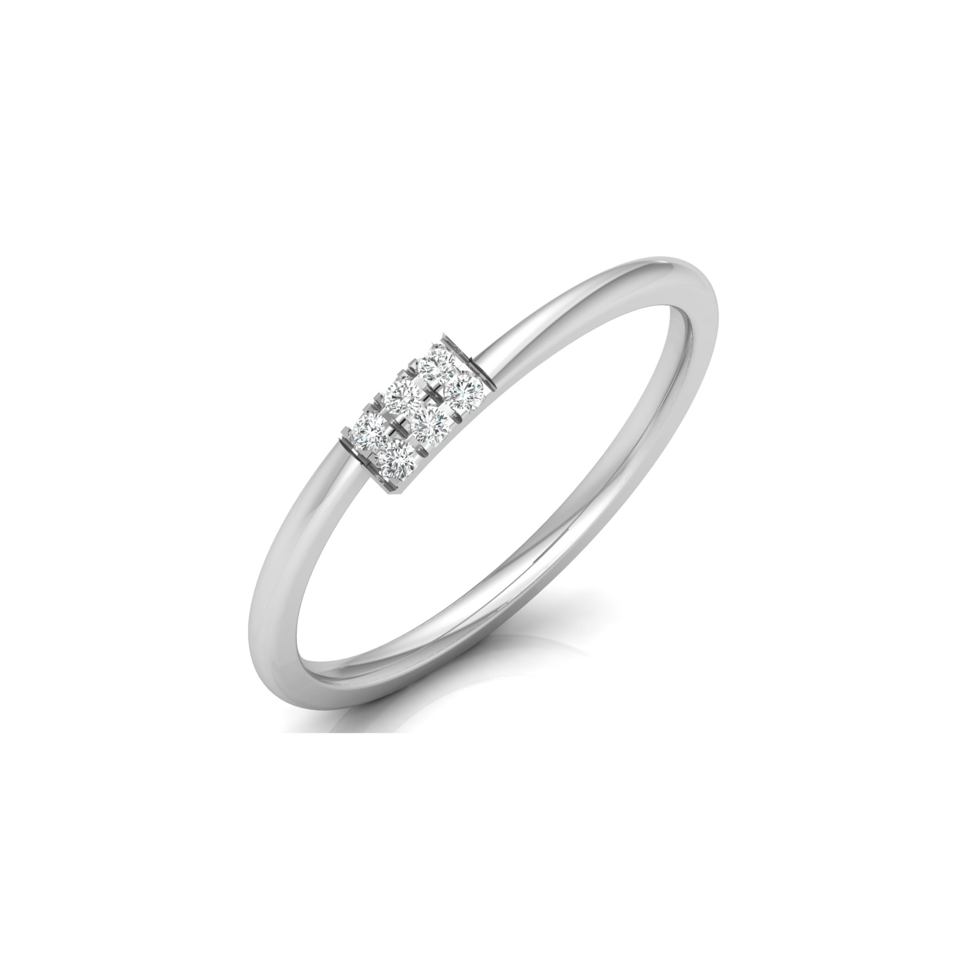 Symmetry Six Platinum Plated Lab Grown Diamond Ring