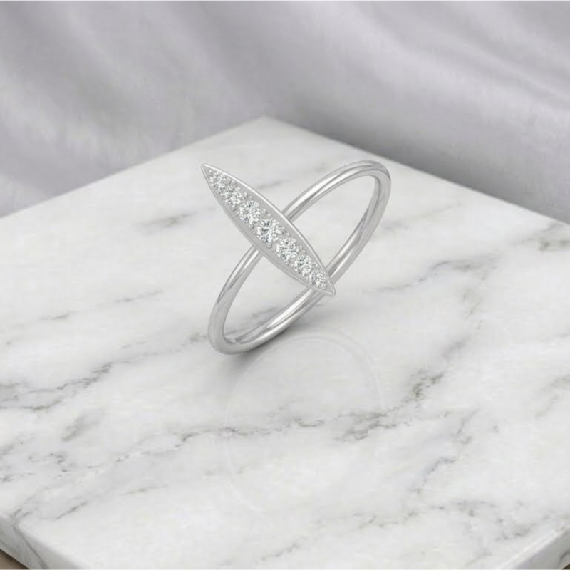 Pulse Point Platinum Plated Lab Grown Diamond Ring