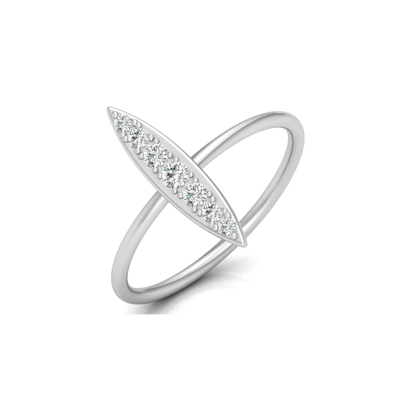 Pulse Point Platinum Plated Lab Grown Diamond Ring