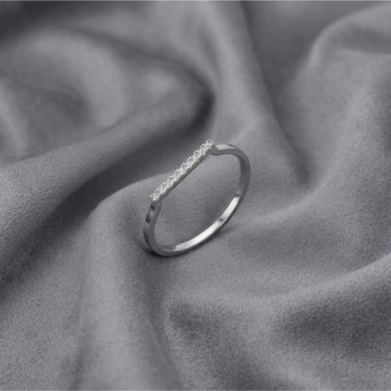 Interval Platinum Plated Lab Grown Diamond Ring