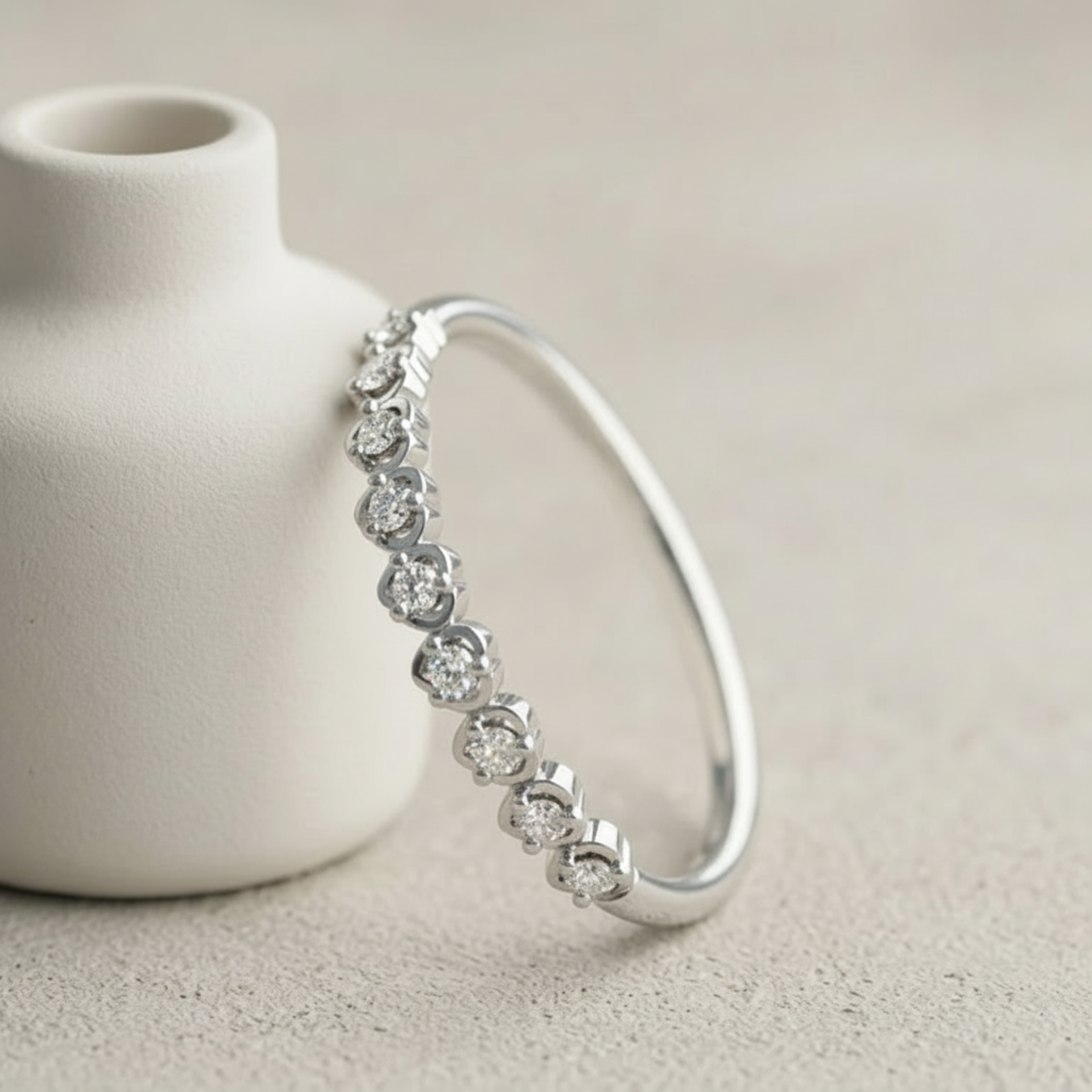 Heartbeat Platinum Plated Lab Grown Diamond Ring