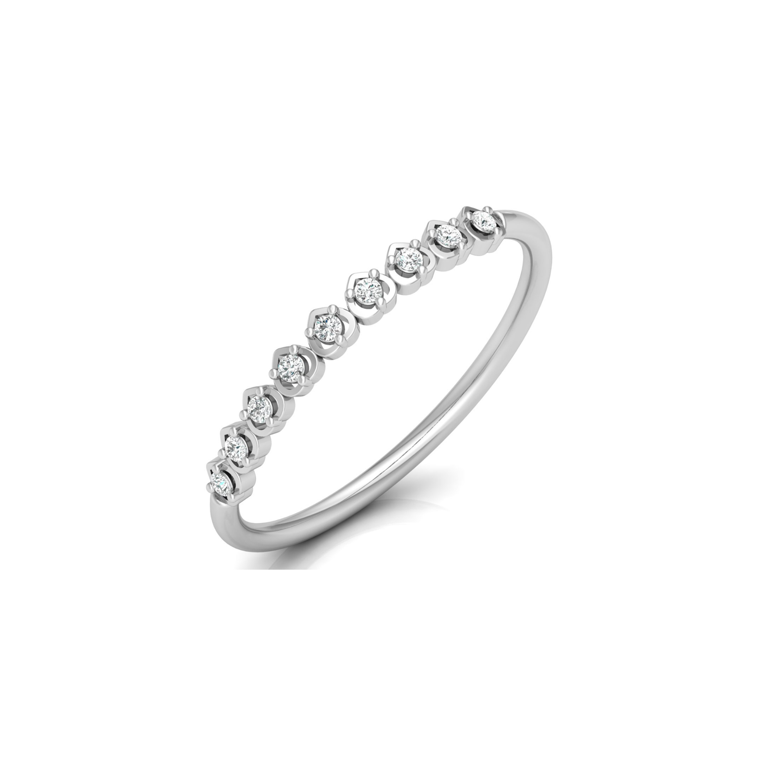 Heartbeat Platinum Plated Lab Grown Diamond Ring