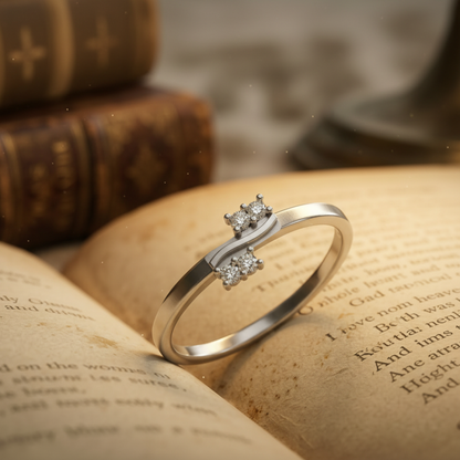 Duo Drift Platinum Plated Lab Grown Diamond Ring