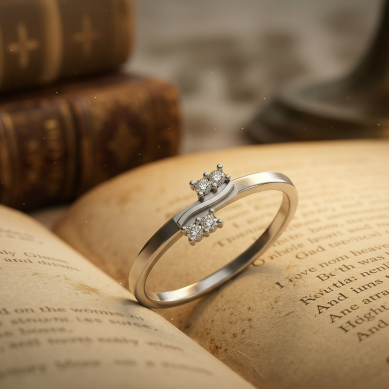 Duo Drift Platinum Plated Lab Grown Diamond Ring