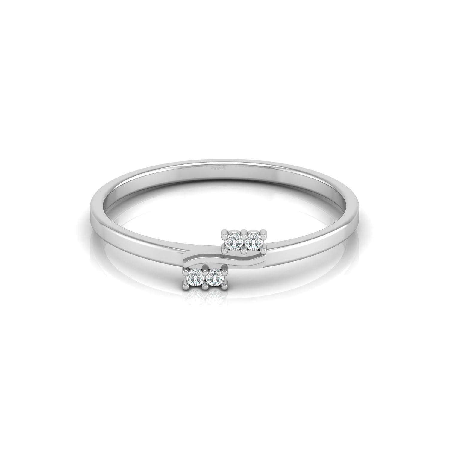Duo Drift Platinum Plated Lab Grown Diamond Ring