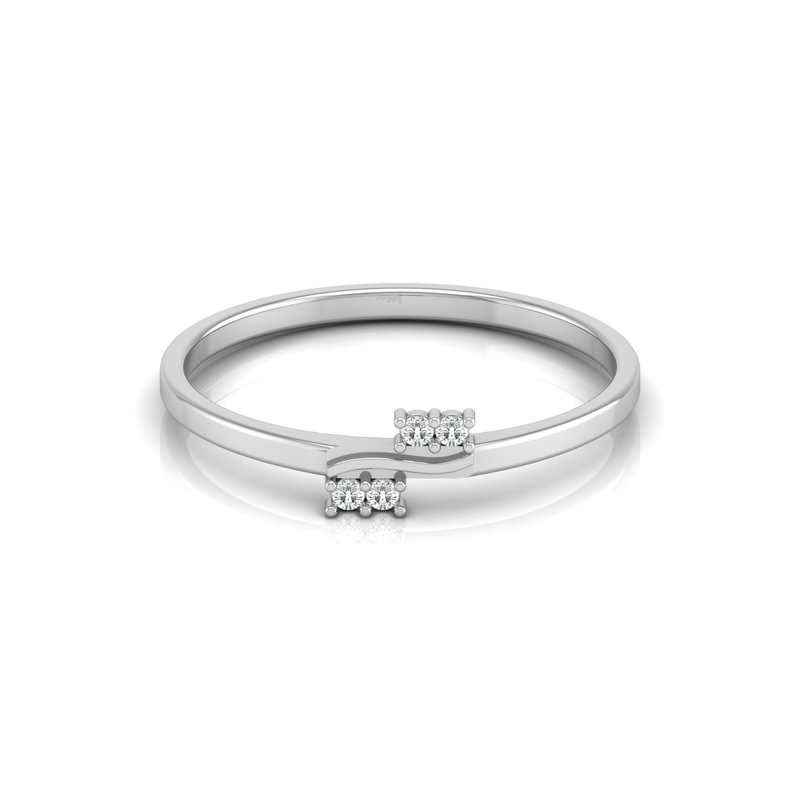 Duo Drift Platinum Plated Lab Grown Diamond Ring