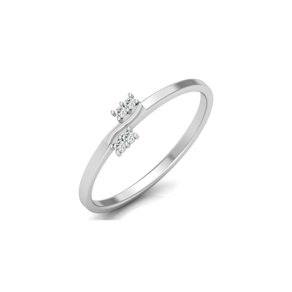 Duo Drift Platinum Plated Lab Grown Diamond Ring
