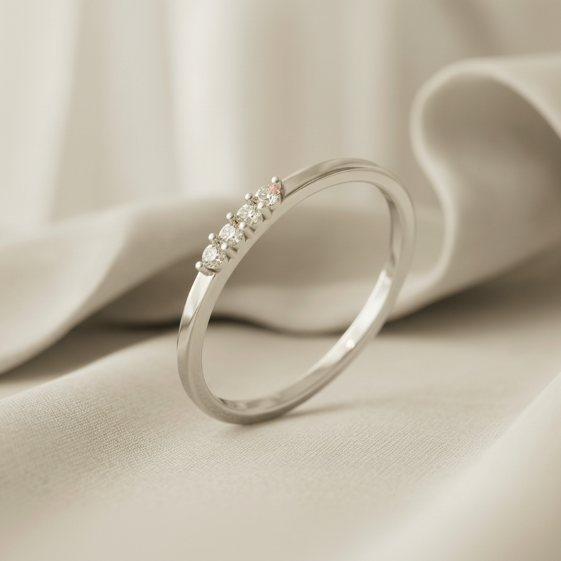 Core Four Platinum Plated Lab Grown Diamond Ring