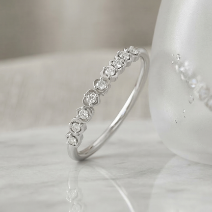 Antiquity Row Platinum Plated Lab Grown Diamond Ring