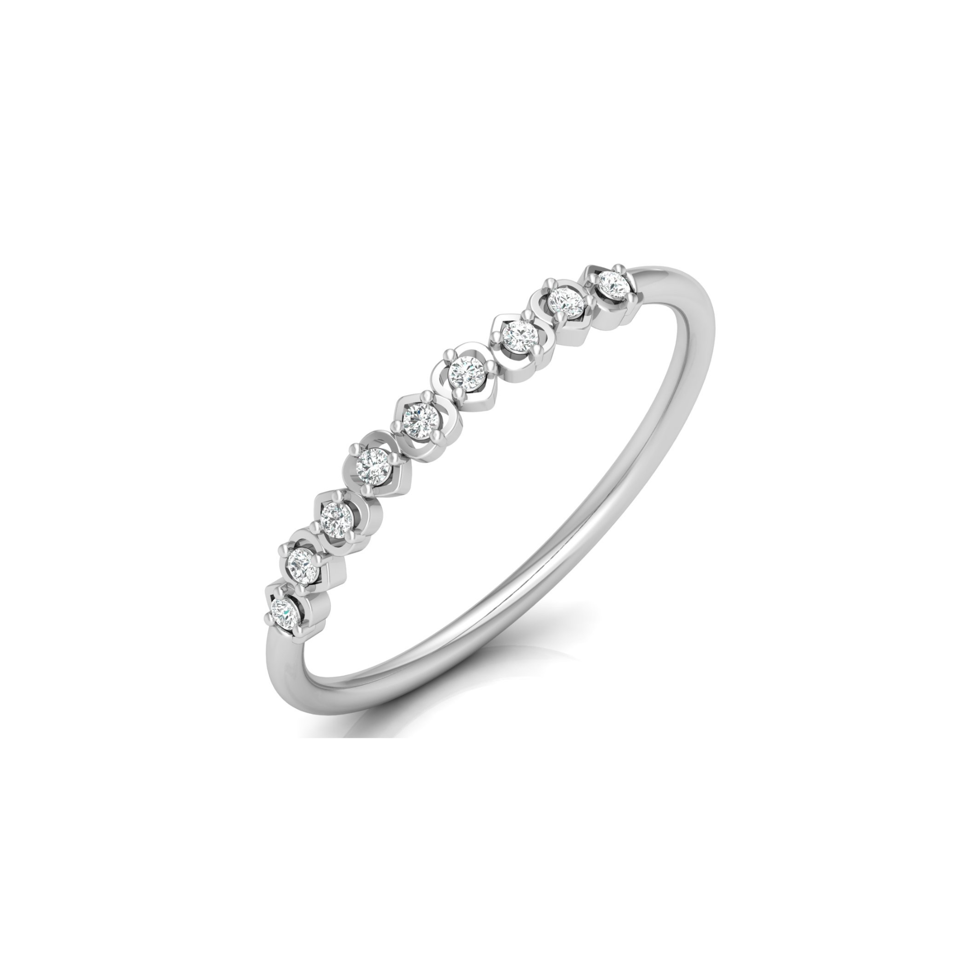 Antiquity Row Platinum Plated Lab Grown Diamond Ring