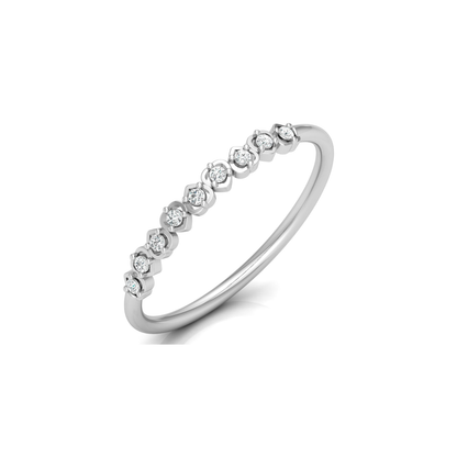 Antiquity Row Platinum Plated Lab Grown Diamond Ring