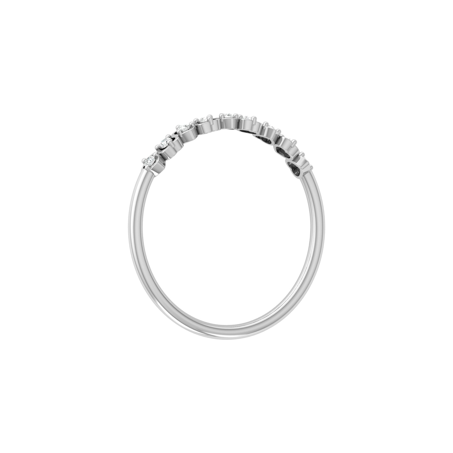 Antiquity Row Platinum Plated Lab Grown Diamond Ring