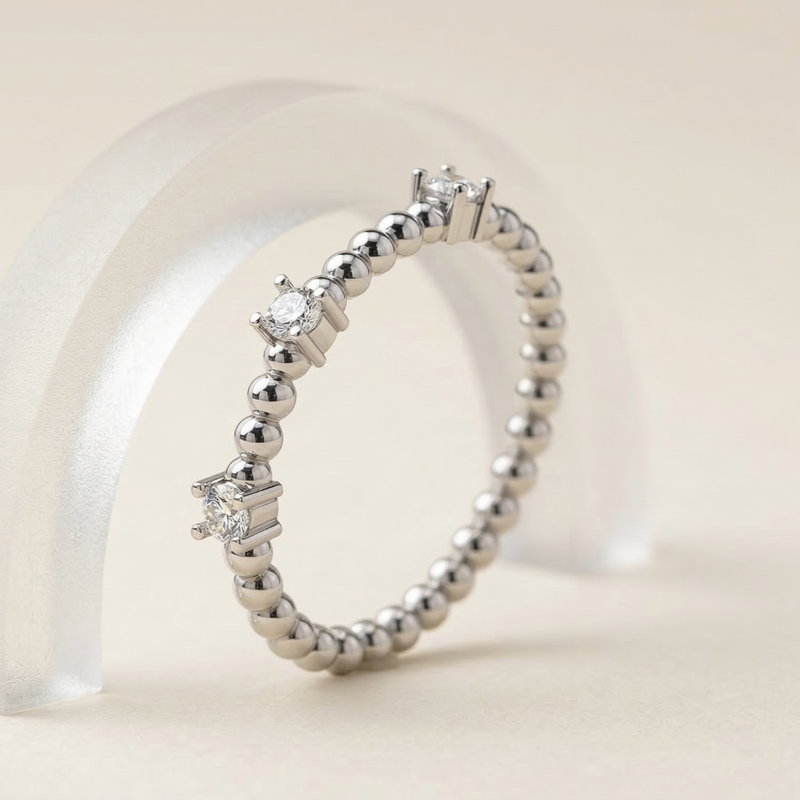 Comet Trail Platinum Plated Lab Grown Diamond Ring