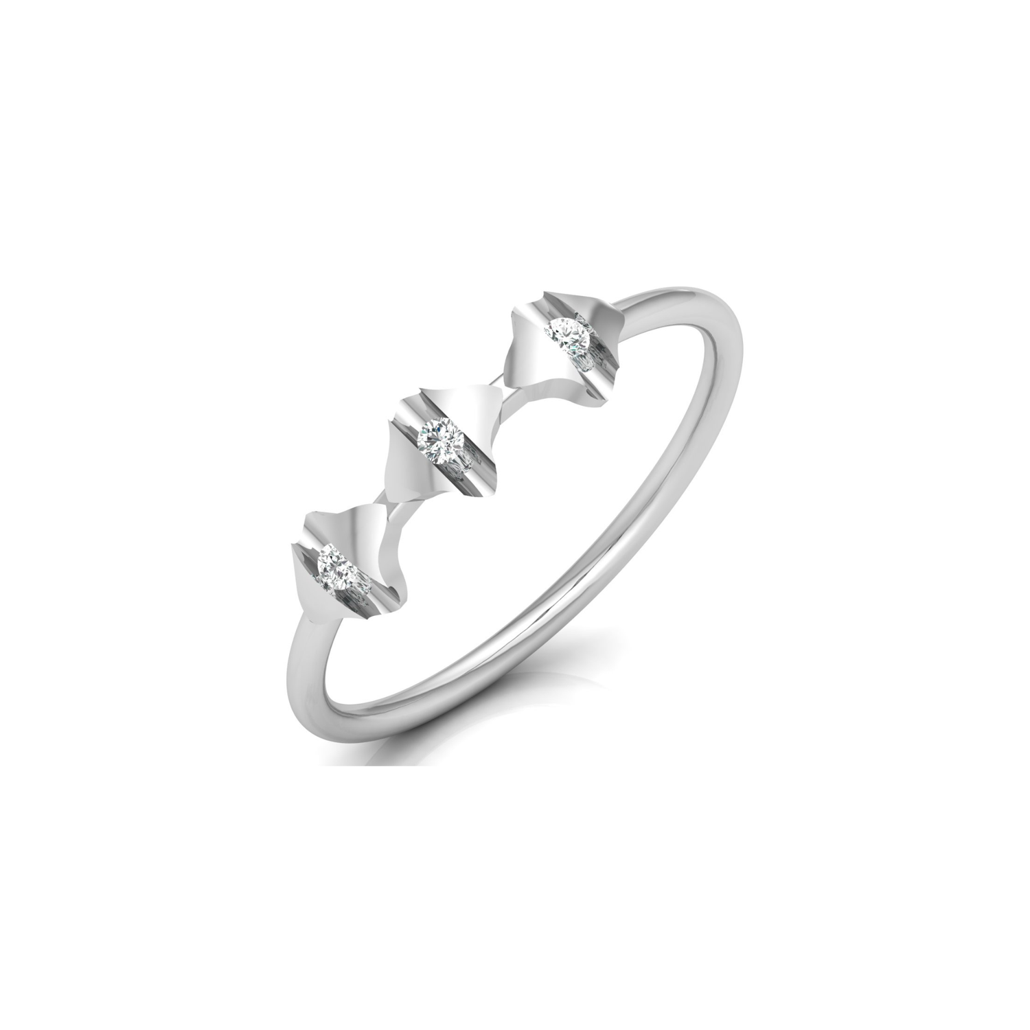 Shield Sequence Platinum Plated Lab Grown Diamond Ring