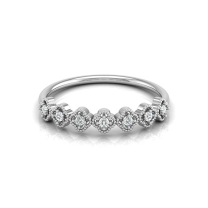 Gothic Crest Platinum Plated Lab Grown Diamond Ring
