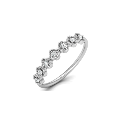 Gothic Crest Platinum Plated Lab Grown Diamond Ring