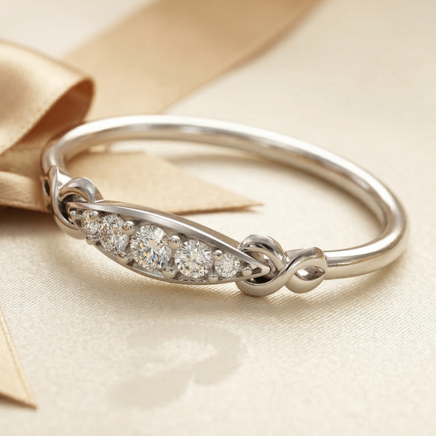Boundless Arc Platinum Plated Lab Grown Diamond Ring