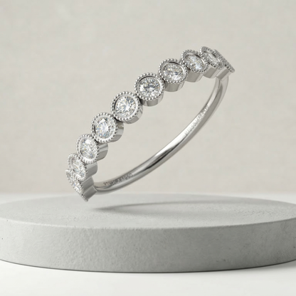 Petite Halo Platinum Plated Lab Grown Diamond Ring