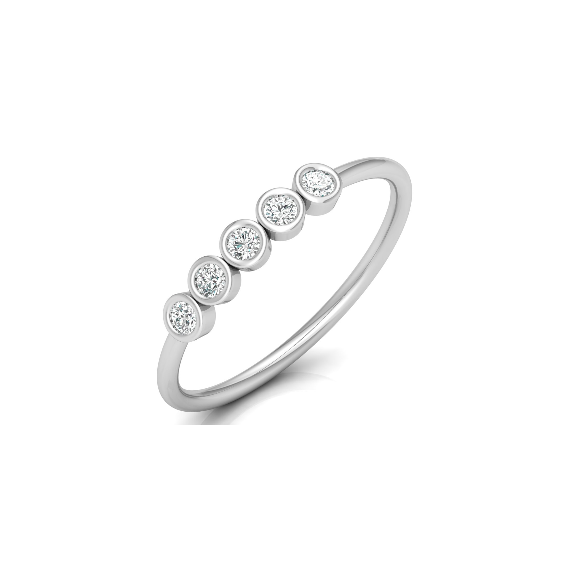 Bezel Beam Platinum Plated Lab Grown Diamond Ring