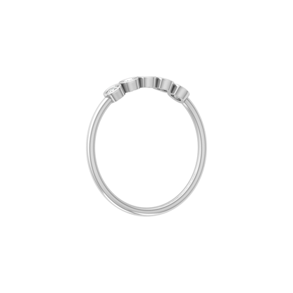 Bezel Beam Platinum Plated Lab Grown Diamond Ring