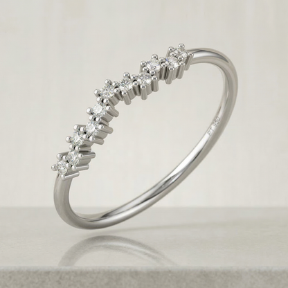 Serrated Shimmer Platinum Plated Lab Grown Diamond Ring