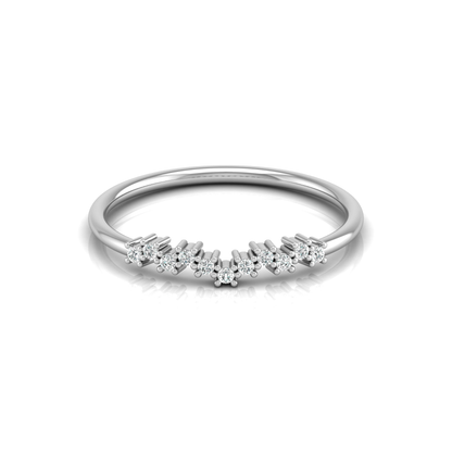 Serrated Shimmer Platinum Plated Lab Grown Diamond Ring