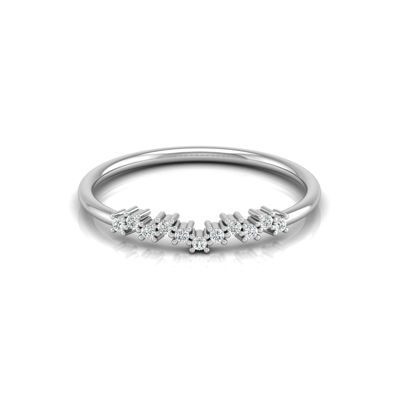Serrated Shimmer Platinum Plated Lab Grown Diamond Ring