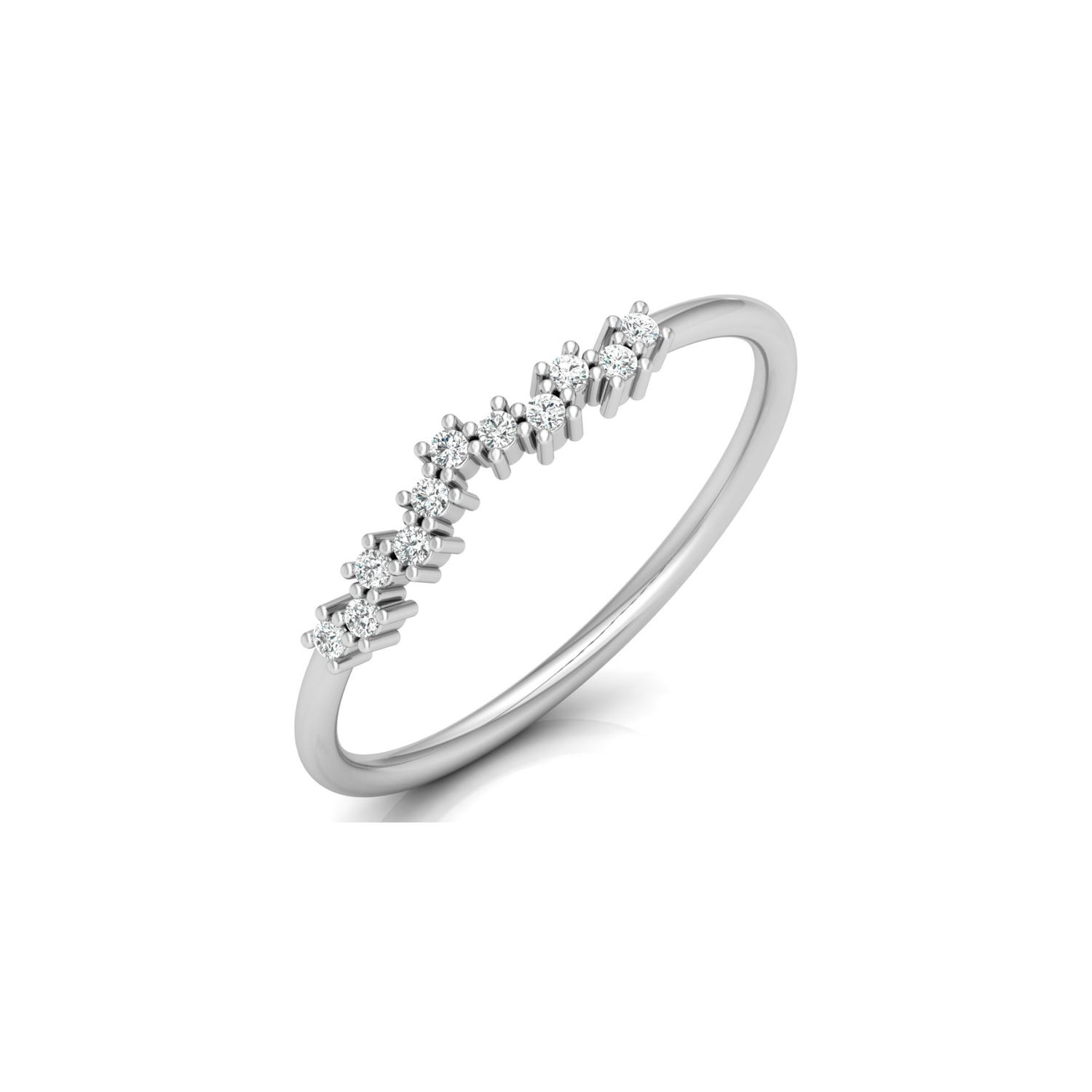 Serrated Shimmer Platinum Plated Lab Grown Diamond Ring