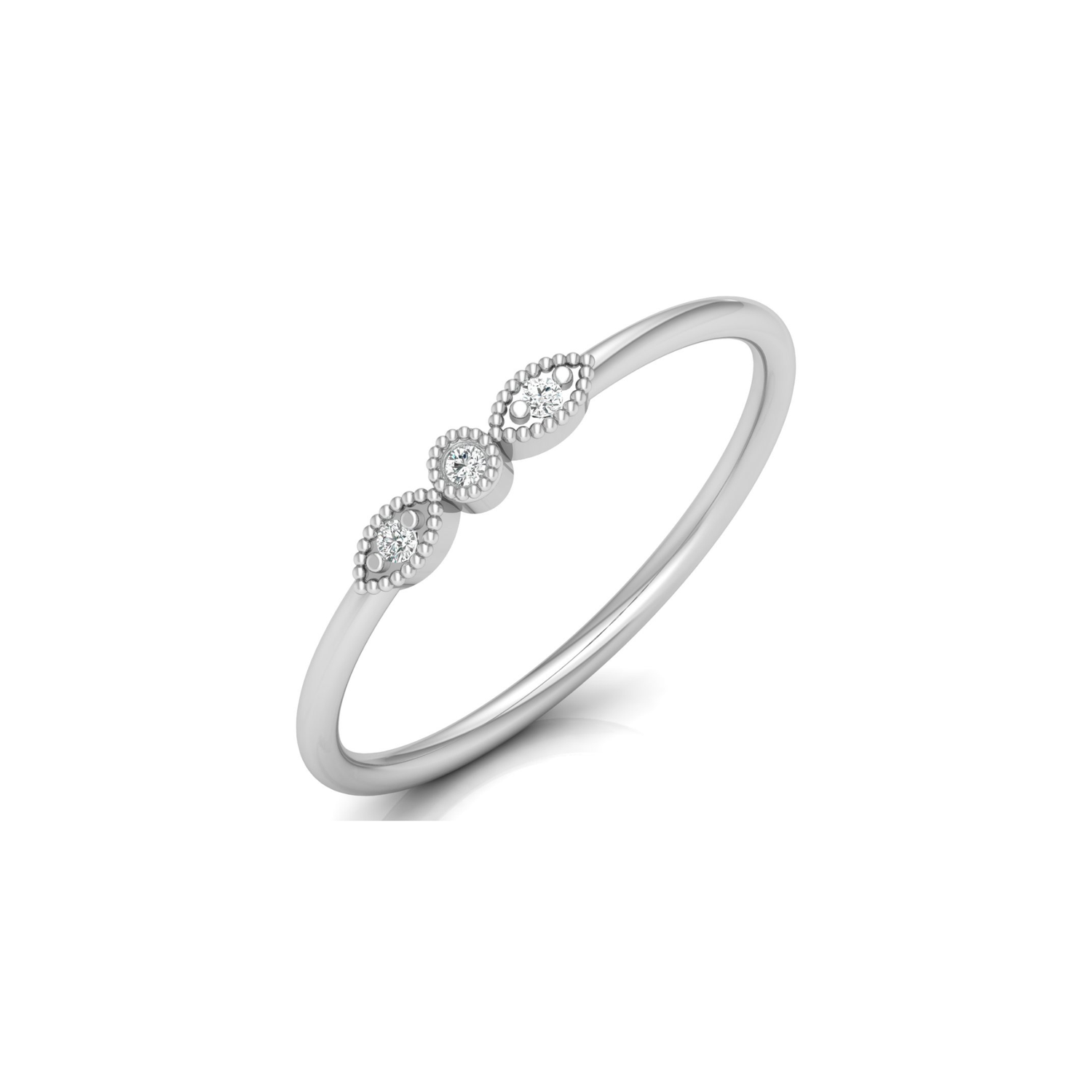 Sphere Sequence Platinum Plated Lab Grown Diamond Ring