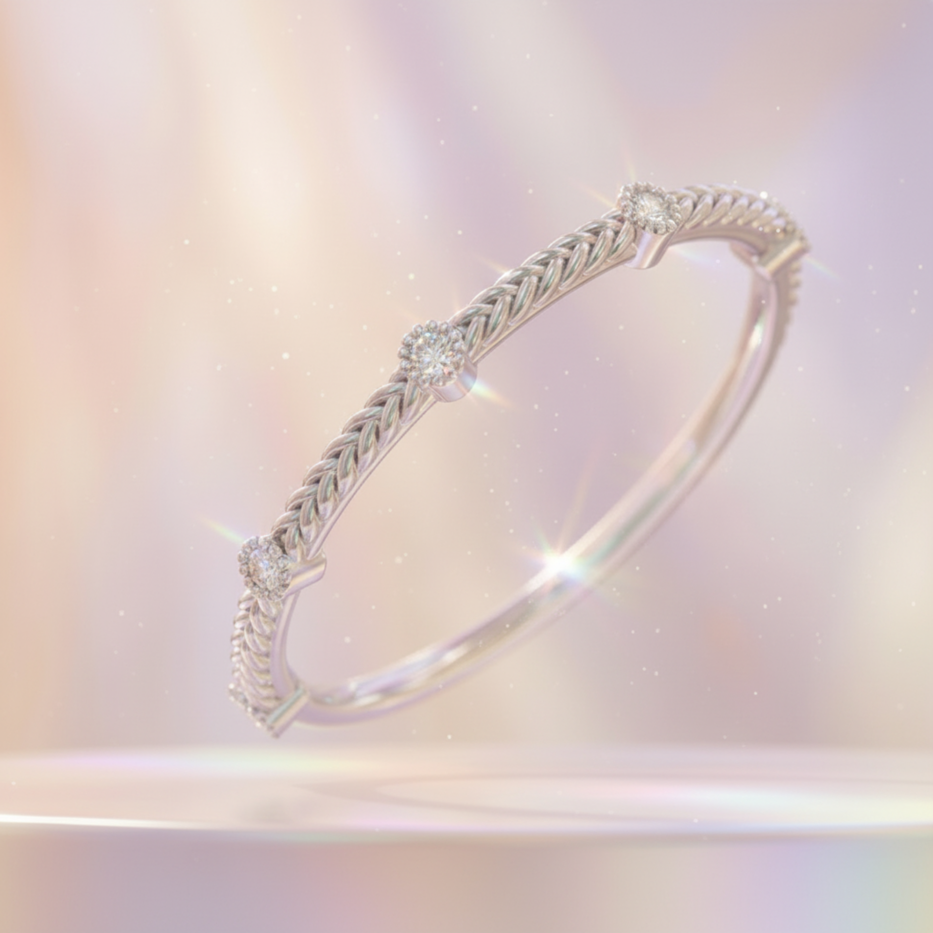 Harvest Vine Platinum Plated Lab Grown Diamond Ring