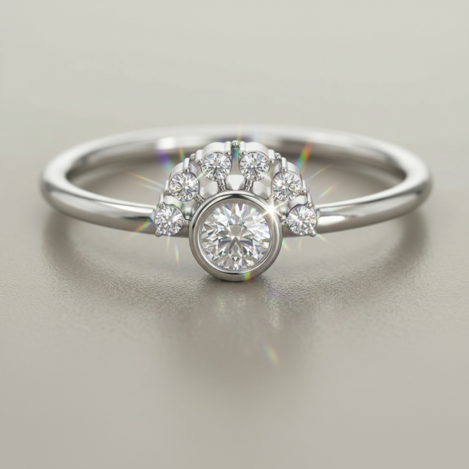 Morning Bloom Platinum Plated Lab Grown Diamond Ring