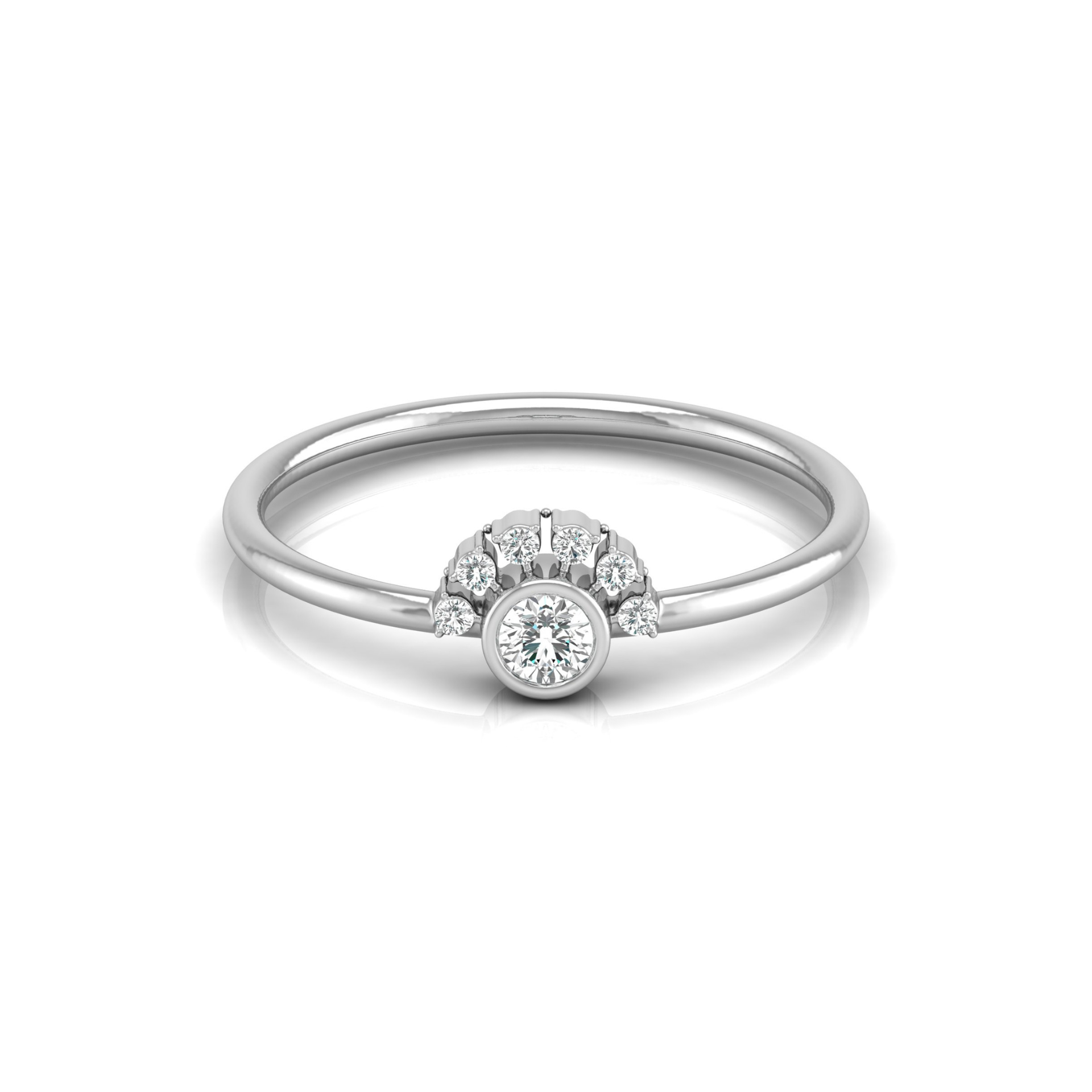 Morning Bloom Platinum Plated Lab Grown Diamond Ring