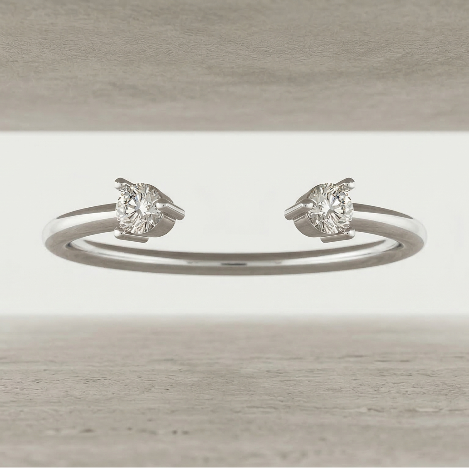 Lunar Gap Platinum Plated Lab Grown Diamond Ring