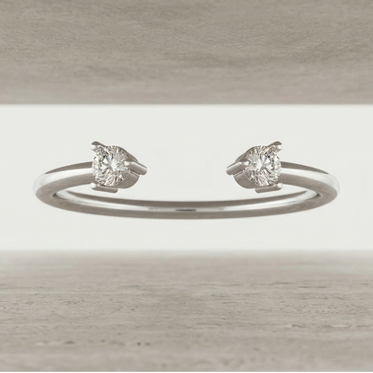 Lunar Gap Platinum Plated Lab Grown Diamond Ring