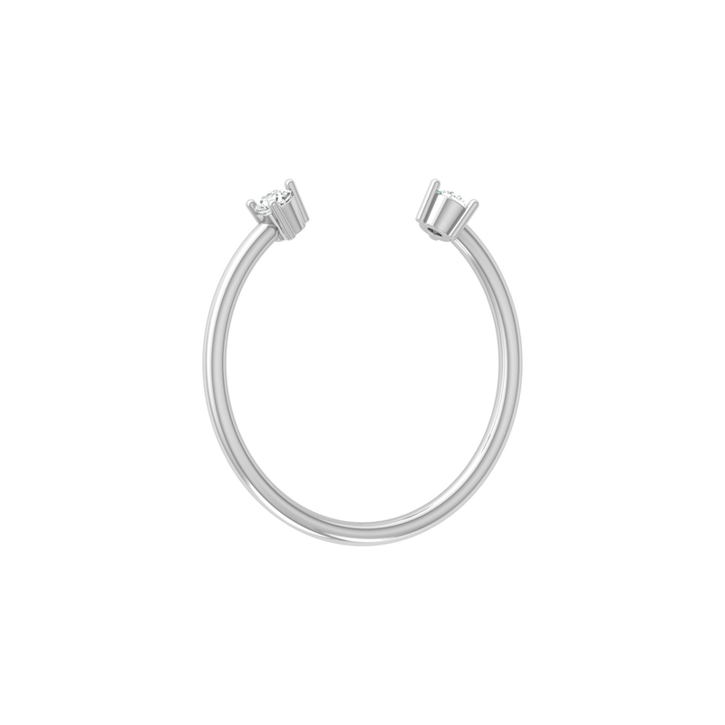 Lunar Gap Platinum Plated Lab Grown Diamond Ring