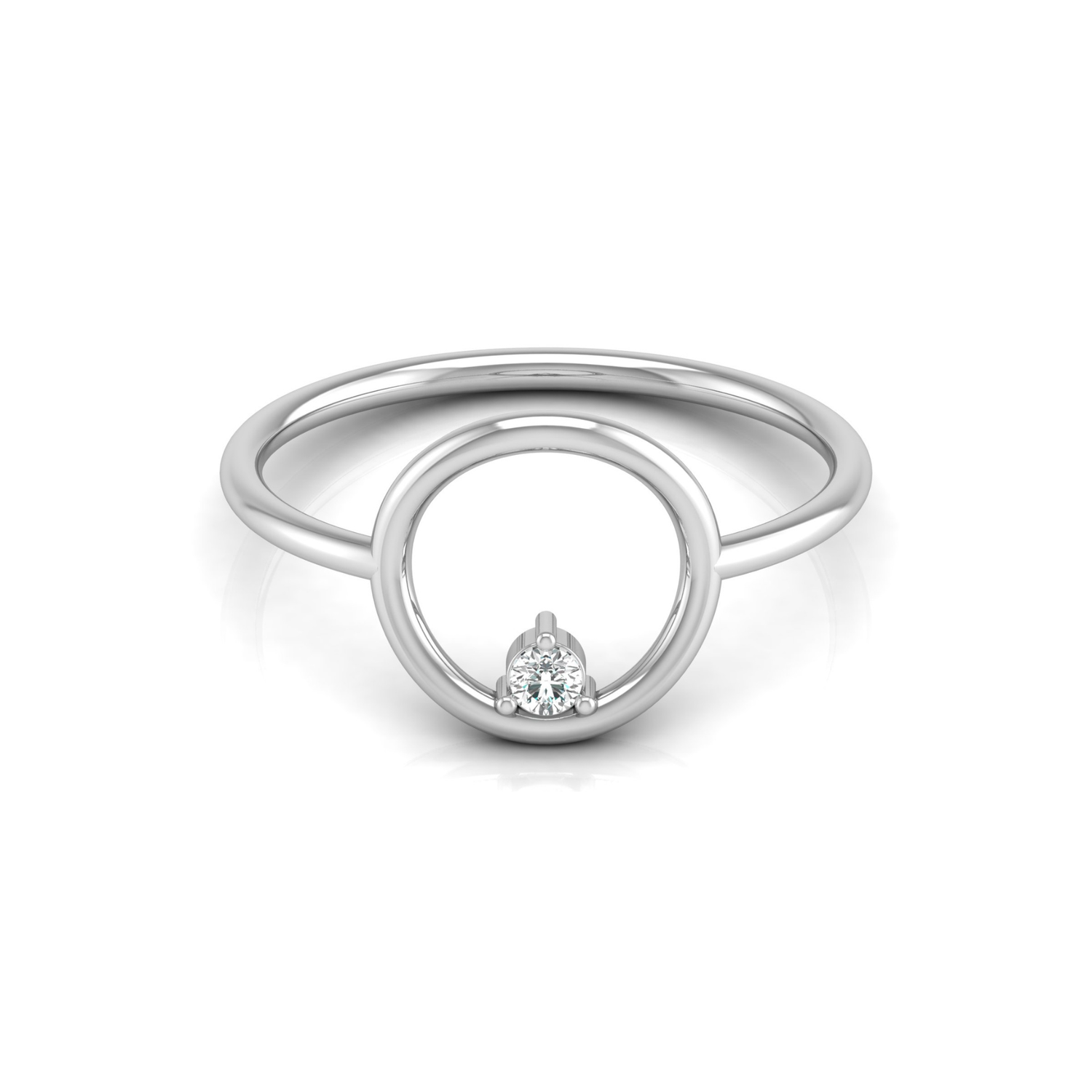 Mod-Orbit Platinum Plated Lab Grown Diamond Ring