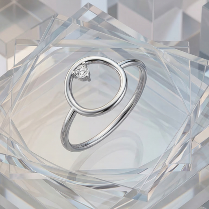 Mod-Orbit Platinum Plated Lab Grown Diamond Ring