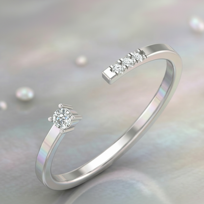 Binary Drift Platinum Plated Lab Grown Diamond Ring