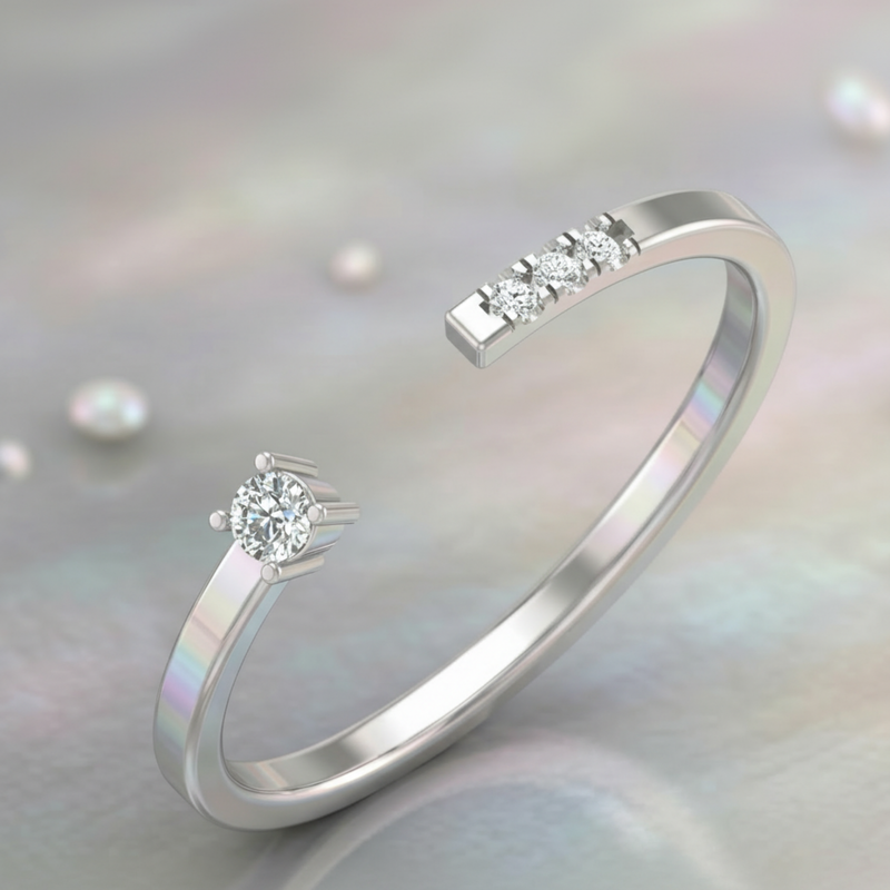 Binary Drift Platinum Plated Lab Grown Diamond Ring